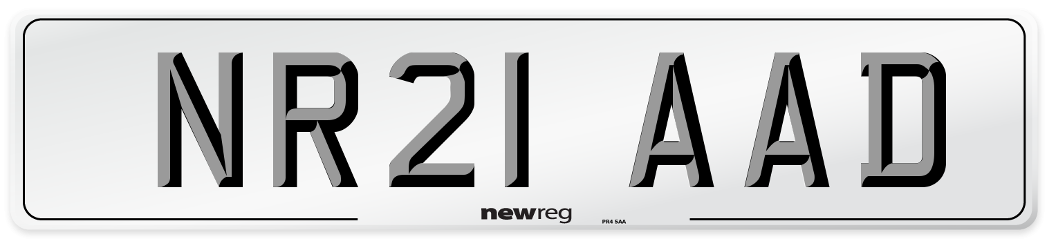 NR21 AAD Number Plate from New Reg